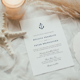 Invitación Boda en Monograma de la Marina Náutica y el Ancla 