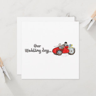 Invitación Boda en moto y sidecar