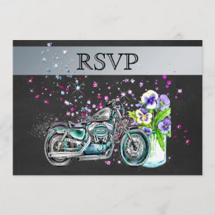 Invitación Boda en motocicleta RSVP con Mason Jar