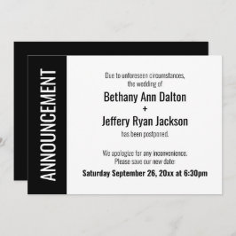 Invitación Boda en negrita pospuesta