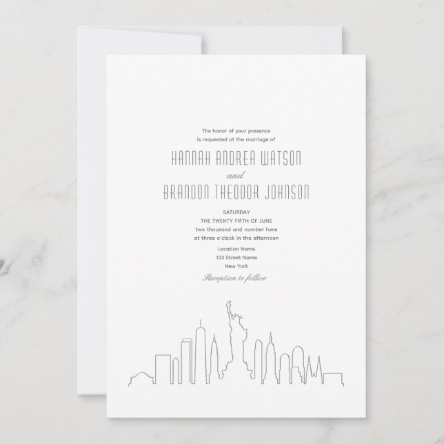 Invitación Boda en Nueva York (Anverso)