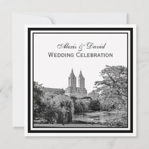 Invitación Boda en NYC Centrl Pk Lago San Remo Grabado SQ