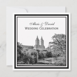 Invitación Boda en NYC Centrl Pk Lago San Remo Grabado SQ