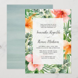 Invitación Boda en Paraíso Tropical Hibiscus Floral