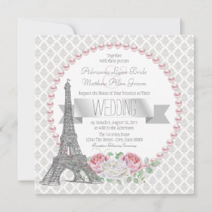 Invitación Boda en París con Estilo Campestre Francés