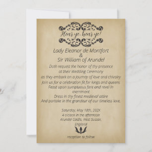 Invitación Boda en Pergamino Falso de Alegría Medieval