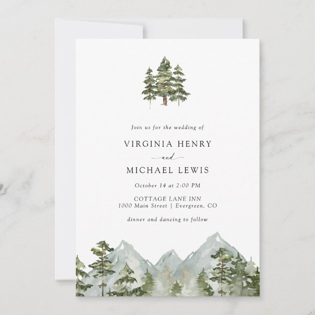 Invitación Boda en Pine Tree Mountain (Anverso)