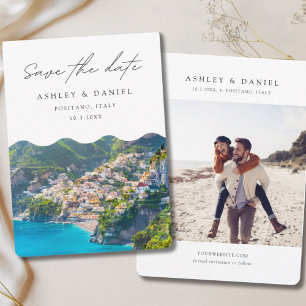 Invitación Boda en Positano Italia Guardar la Fecha