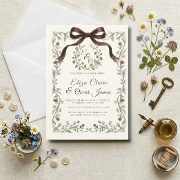 Invitación Boda en pradera de flores silvestres coquette