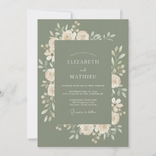 Invitación Boda en pradera pintoresca de verde salvia