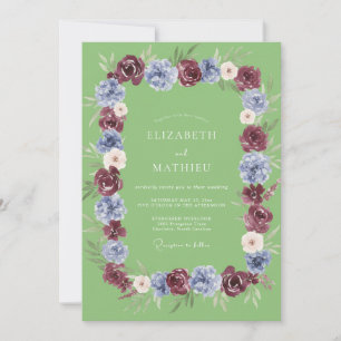 Invitación Boda en pradera viva verde salvia