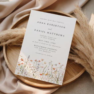Invitación Boda en prado delicado de flores silvestres
