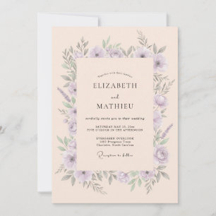 Invitación Boda en prado encantador de lavanda