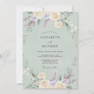 Invitación Boda en prado exuberante de verde salvia