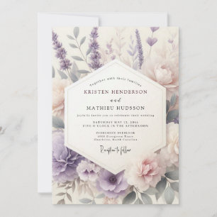 Invitación Boda en prado pintado de lavanda