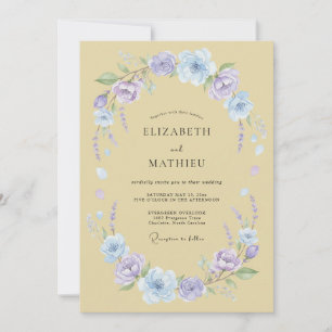 Invitación Boda en prado sereno de amarillo pálido