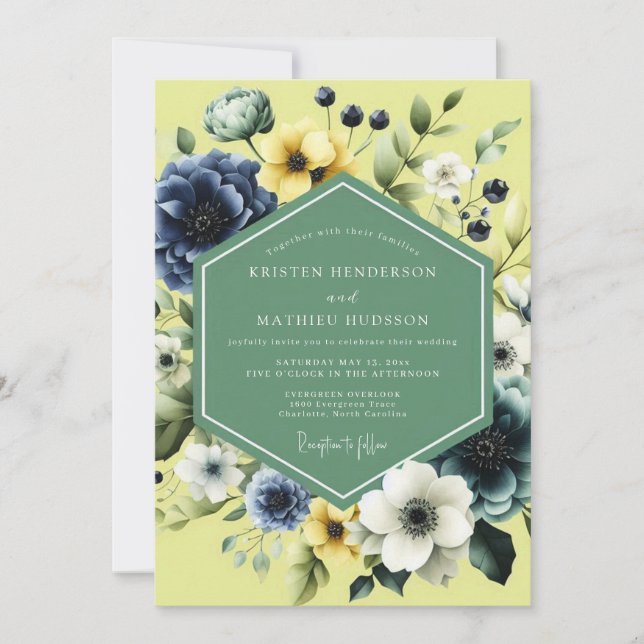 Invitación Boda en prado soleado de la Marina (Anverso)