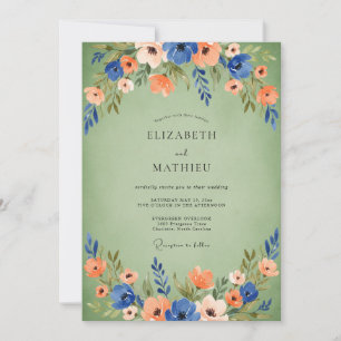 Invitación Boda en prado vivo verde salvia
