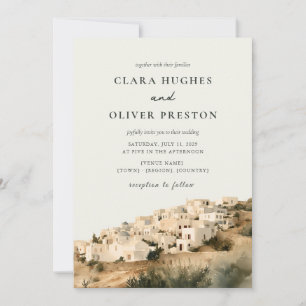 Invitación Boda en pueblo de ladera en las islas griegas al a