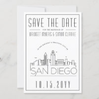 Boda en San Diego | Silueta urbana estilizada para