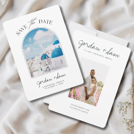 Invitación Boda en Santorini Grecia Guardar la Fecha