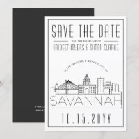 Boda en Savannah | Silueta urbana estilizada para