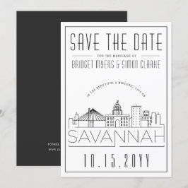 Invitación Boda en Savannah | Silueta urbana estilizada para 