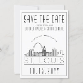 Invitación Boda en St. Louis Silueta Estilizada del Cielo Avi