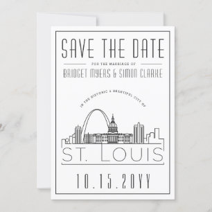 Invitación Boda en St. Louis Silueta Estilizada Fecha de la B