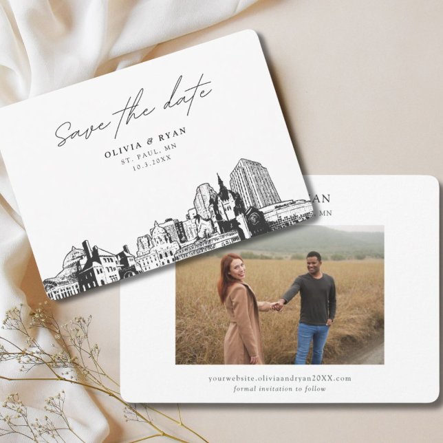 Invitación Boda en St. Paul Save the Date moderno (St. Paul Wedding Modern Save the Date Invitation)