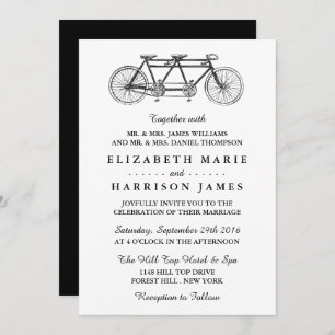 Invitación Boda en tándem de la bicicleta