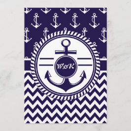 Invitación Boda en un barco o barco con anclas náuticas