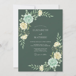 Invitación Boda en un bosque oscuro y atractivo