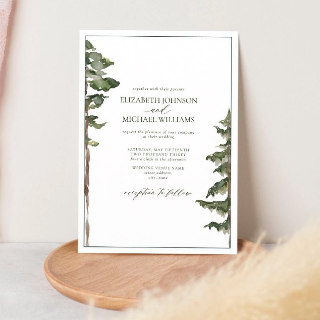 Invitación Boda en un bosque rústico de pino (Subido por el creador)