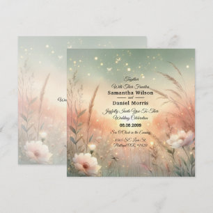 Invitación Boda en un Campo de Flores Silvestres Pastel Etére