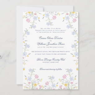 Invitación Boda en un exuberante prado de flores silvestres