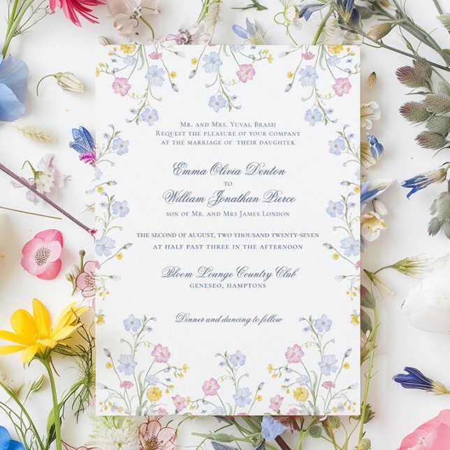 Invitación Boda en un exuberante prado de flores silvestres (Subido por el creador)