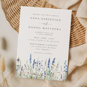 Invitación Boda en un prado de flores silvestres caprichosas