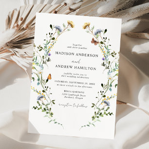 Invitación Boda en un prado de flores silvestres elegante