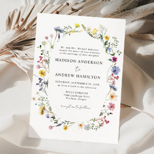 Invitación Boda en un prado de flores silvestres elegante