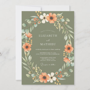 Invitación Boda en un prado pacífico de verde salvia