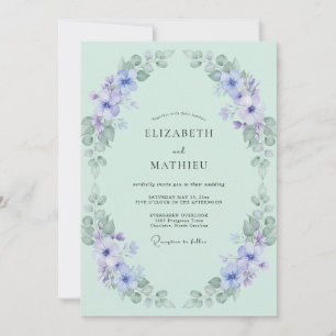 Invitación Boda en un prado tranquilo de verde menta