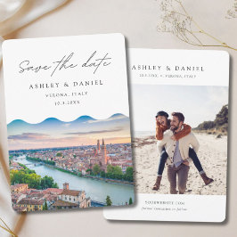 Invitación Boda en Verona Italia Guardar la Fecha