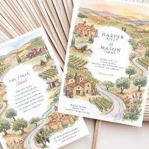 Invitación Boda en viñedo de La Rioja España País Vasco
