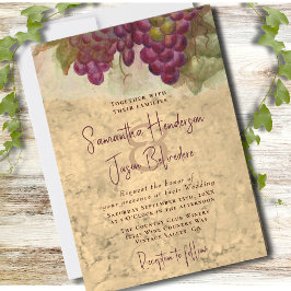 Invitación Boda en viñedo elegante rústico acuarela