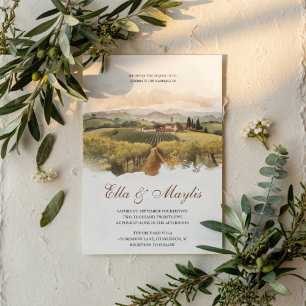 Invitación Boda en Viñedo Toscano   Campiña Italiana
