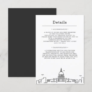 Invitación Boda en Washington DC Detalles de Invitados