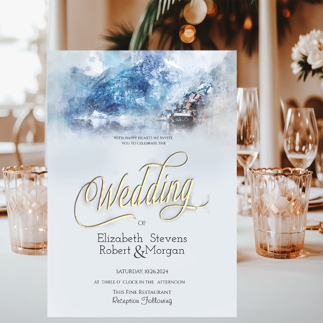 Invitación Boda en Winter Mountain Lake (Subido por el creador)