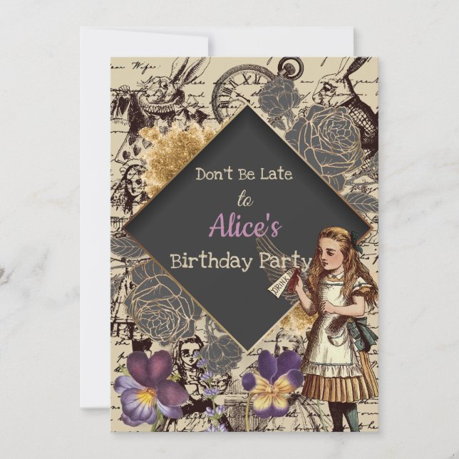 Invitación Boda en Wonderland (Anverso)