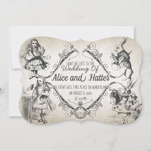 Invitación Boda en Wonderland (Anverso)